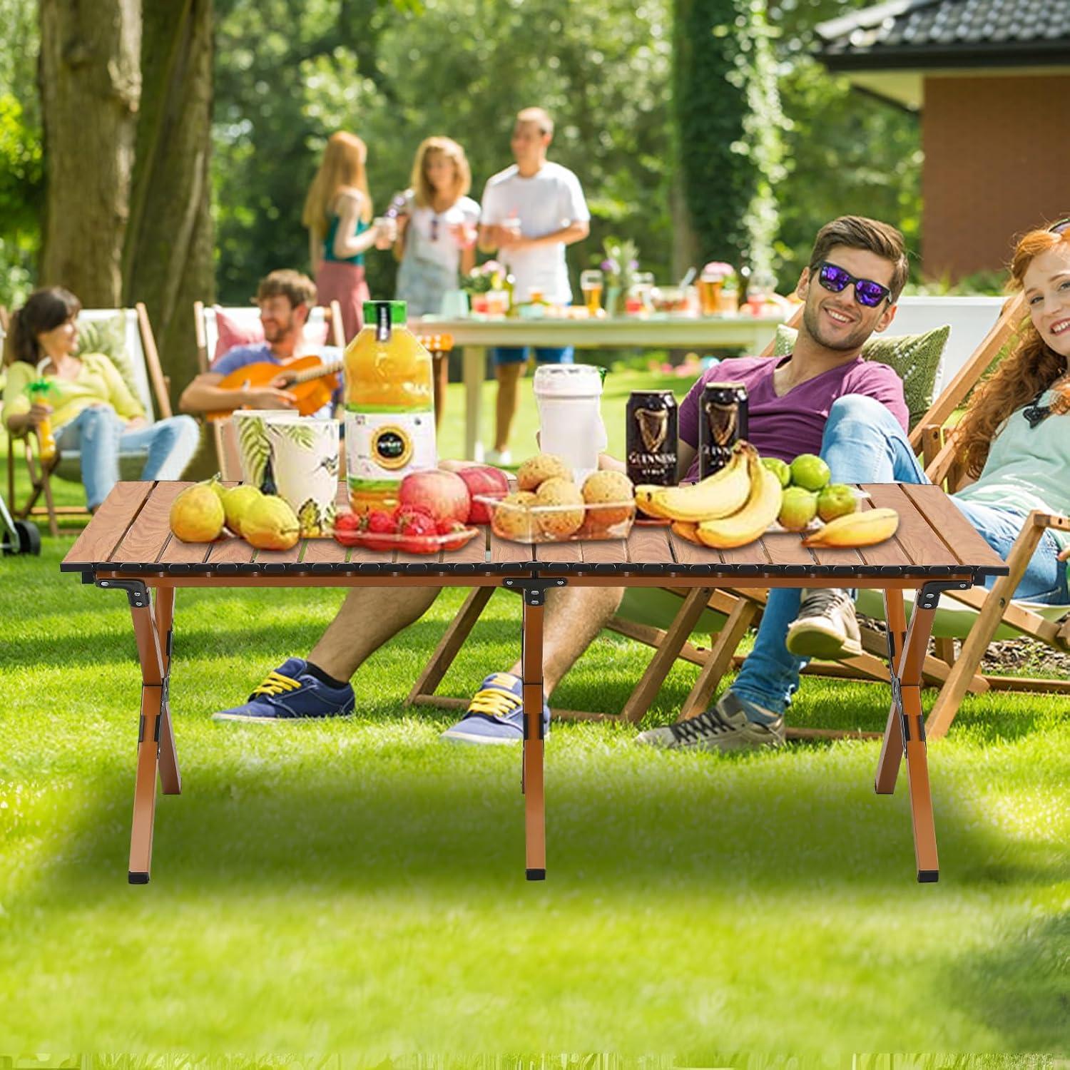 Mesa de Camping Plegable BOOSDEN 119x58cm Aluminio Ligera