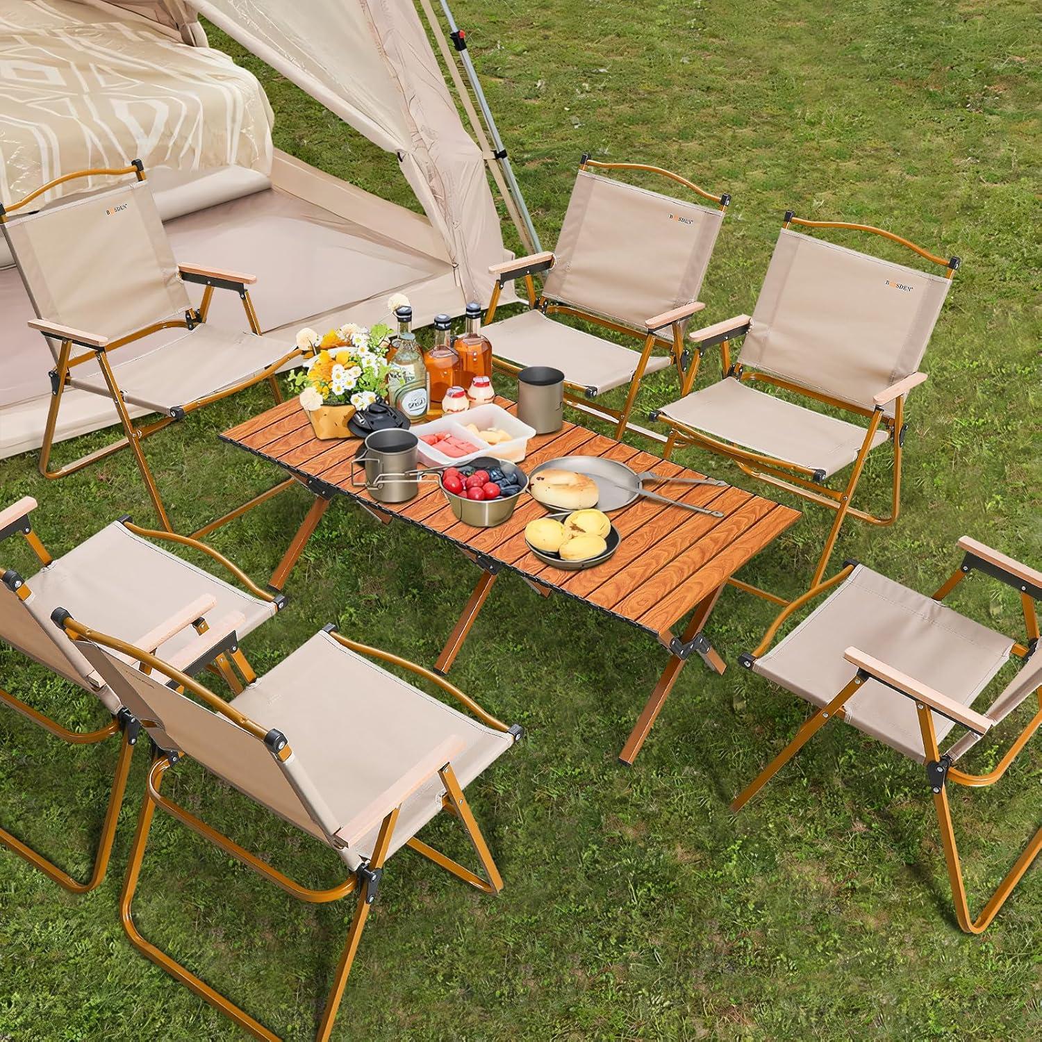 Mesa de Camping Plegable BOOSDEN 119x58cm Aluminio Ligera