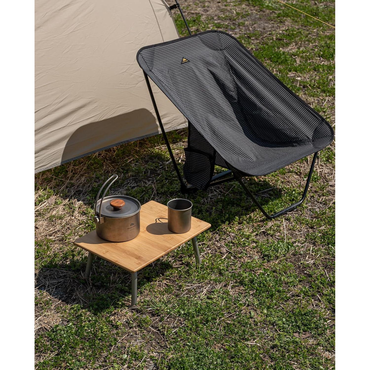 Mesa Plegable de Bambú iClimb IC770 para Camping y Playa