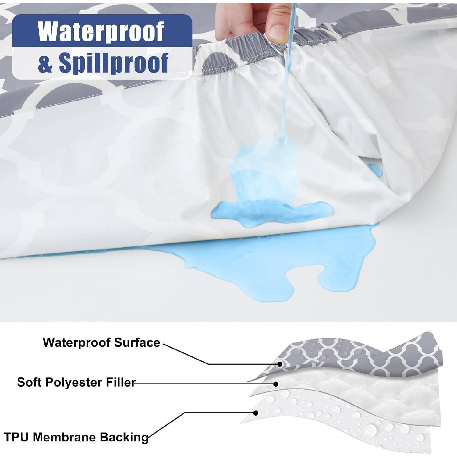 Mantel Rectangular Impermeable Smiry 2 Piezas 76.2x182.9 cm Gris