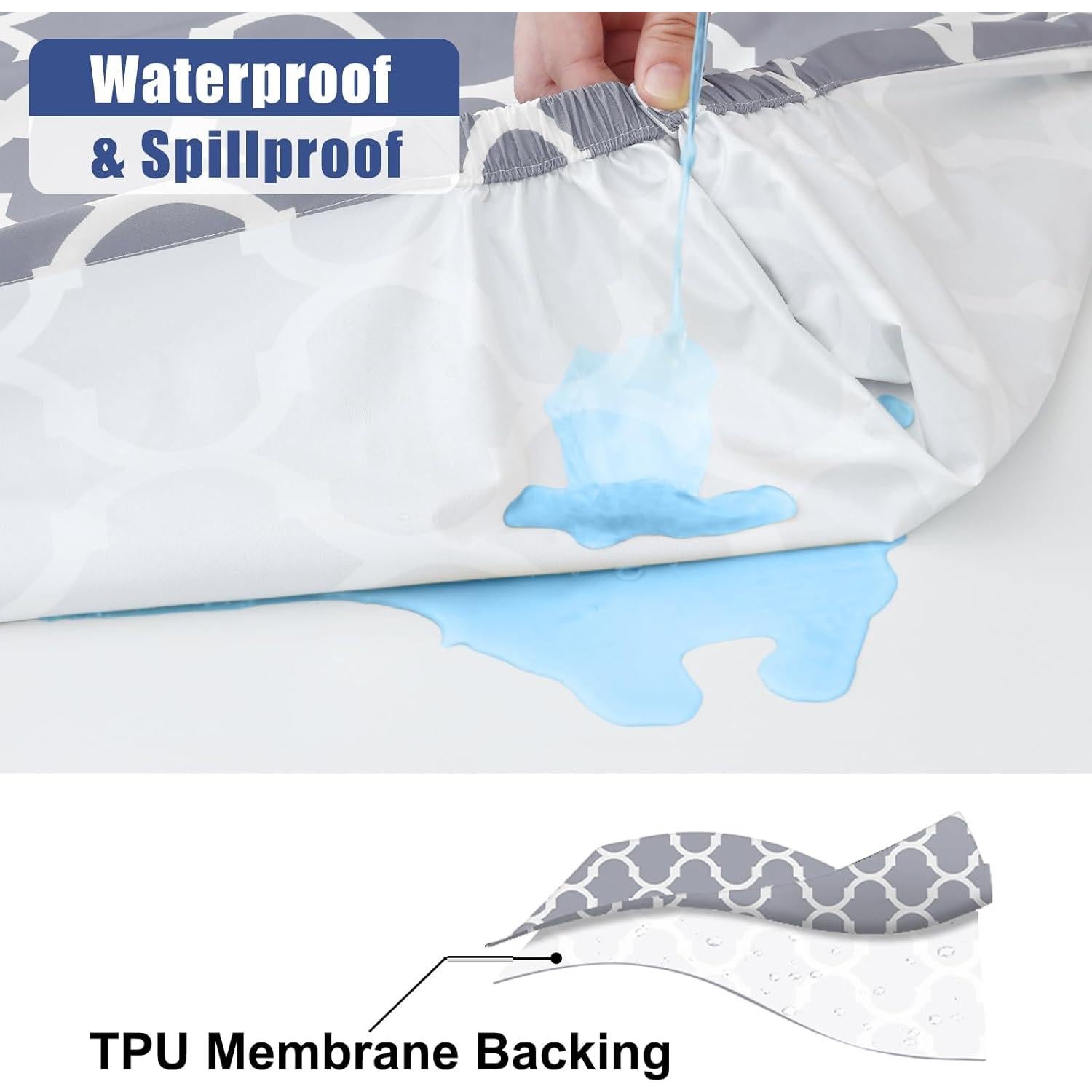 Cubierta de Mesa de Picnic Smiry 3 Piezas Impermeable Gris 183x76 cm