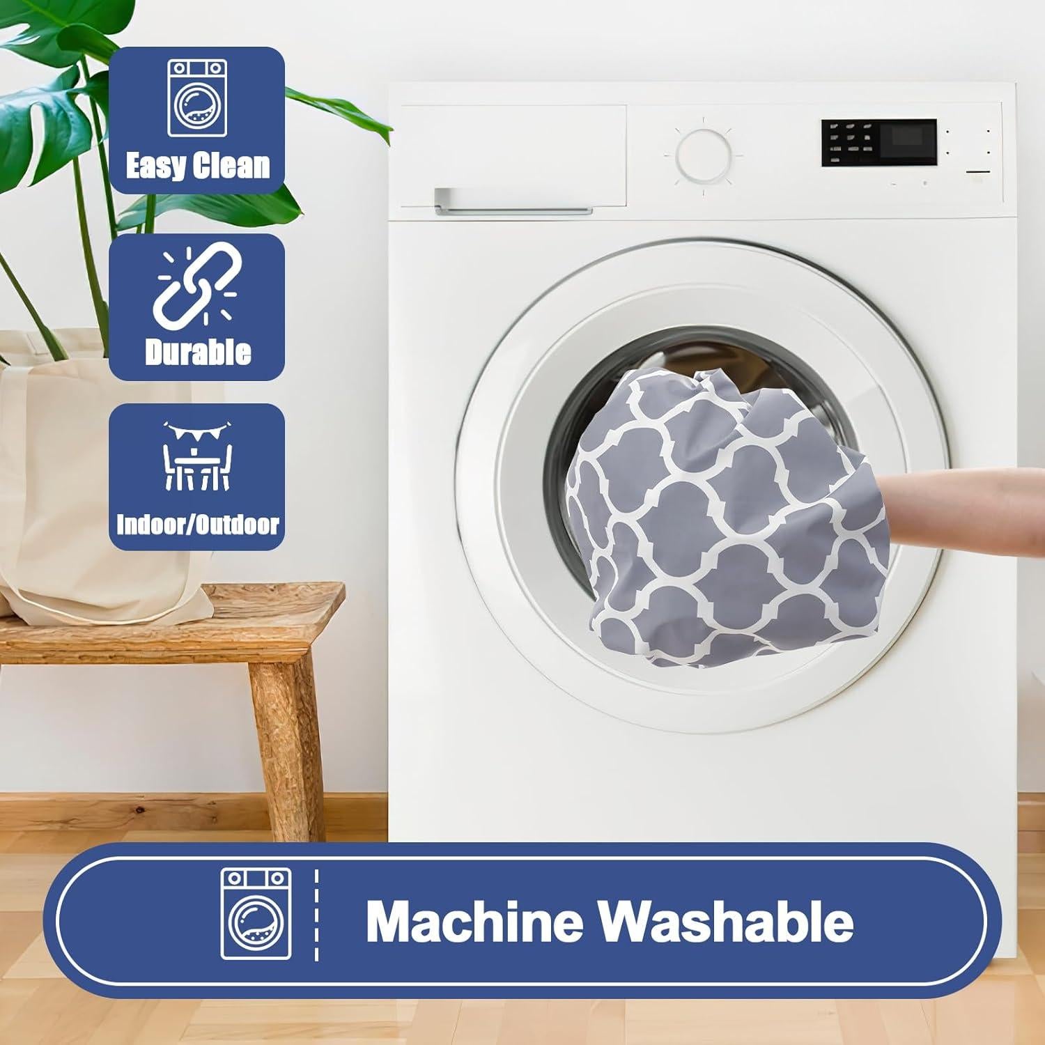 Cubierta de Mesa de Picnic Smiry 3 Piezas Impermeable Gris 183x76 cm