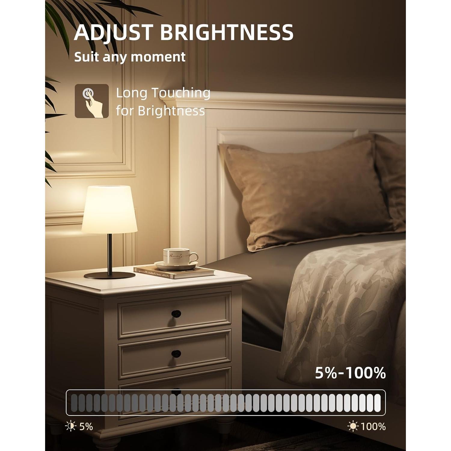 Lámpara de Mesa Inalámbrica EZVALO 4500mAh IP65 2 Paquete Negro