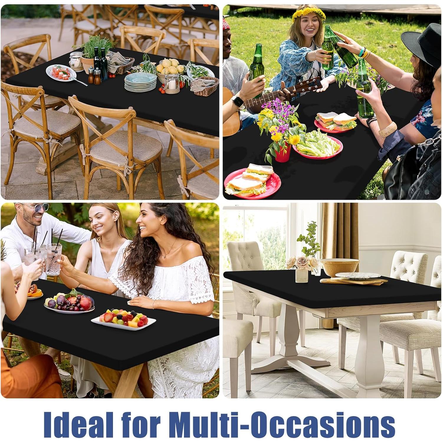 Mantel Rectangular Elástico Moosfor 182.9x76.2cm Negro