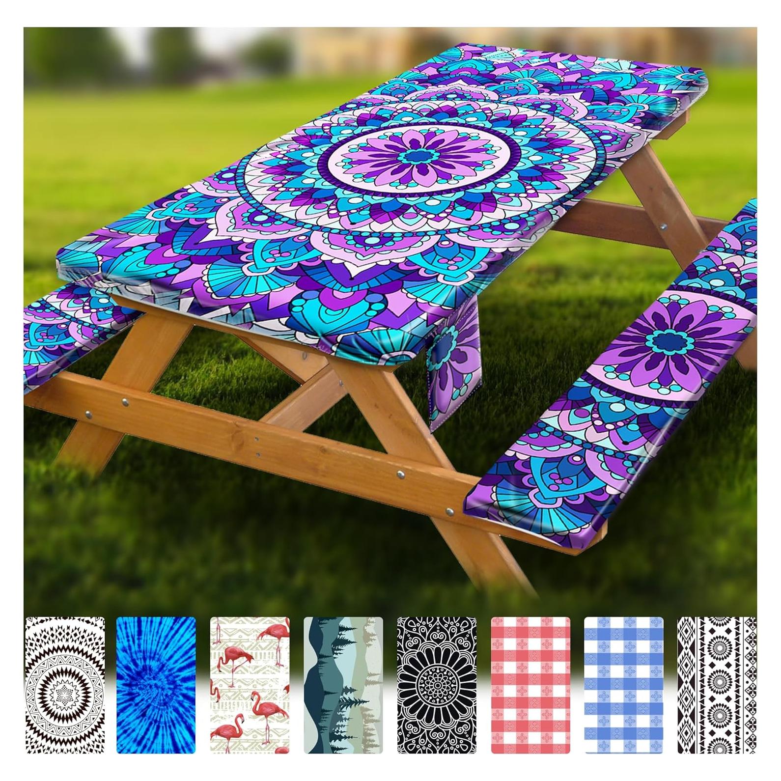 Cubierta de Mesa de Picnic Wrakus 182.88x76.2cm Vinilo Impermeable