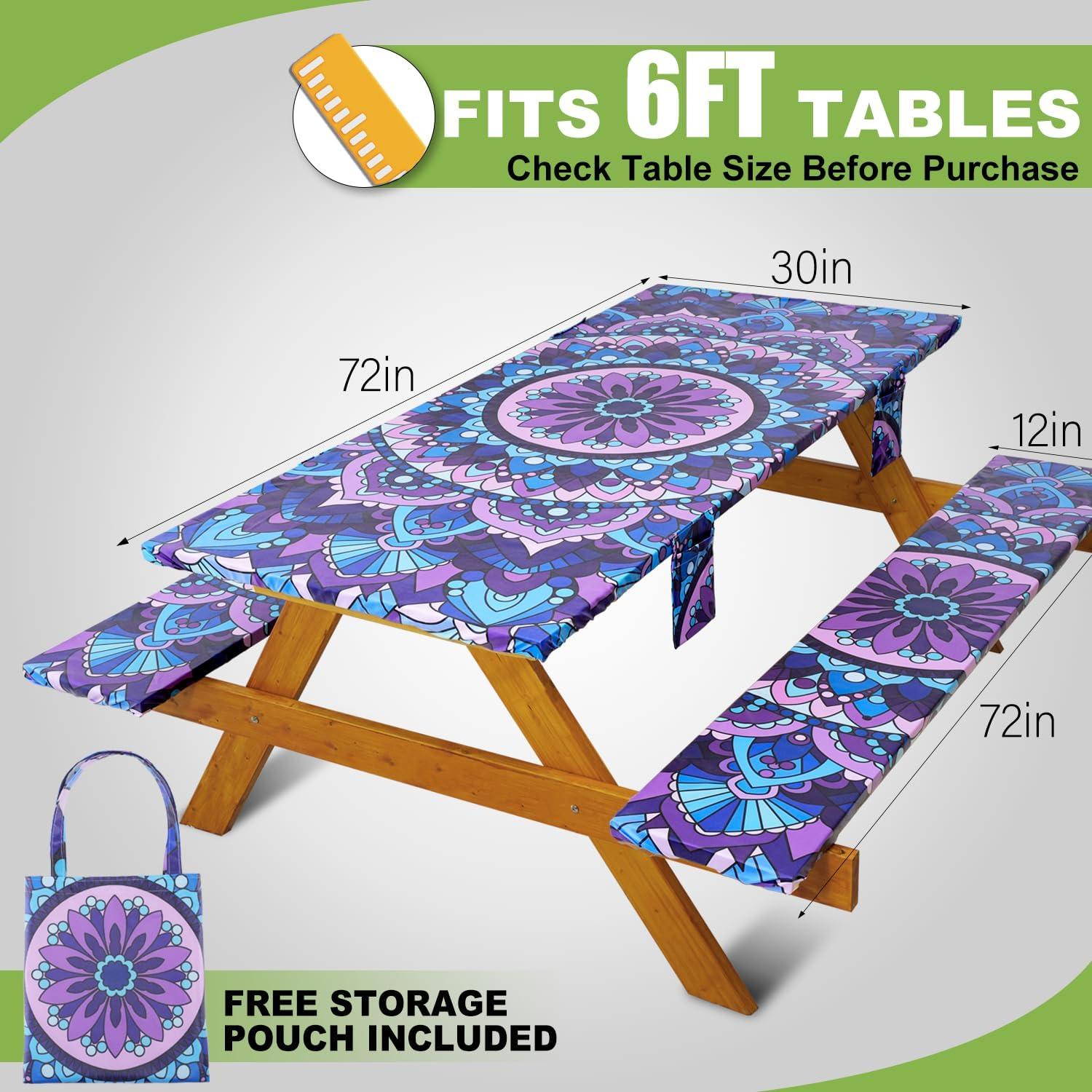 Cubierta de Mesa de Picnic Wrakus 182.88x76.2cm Vinilo Impermeable