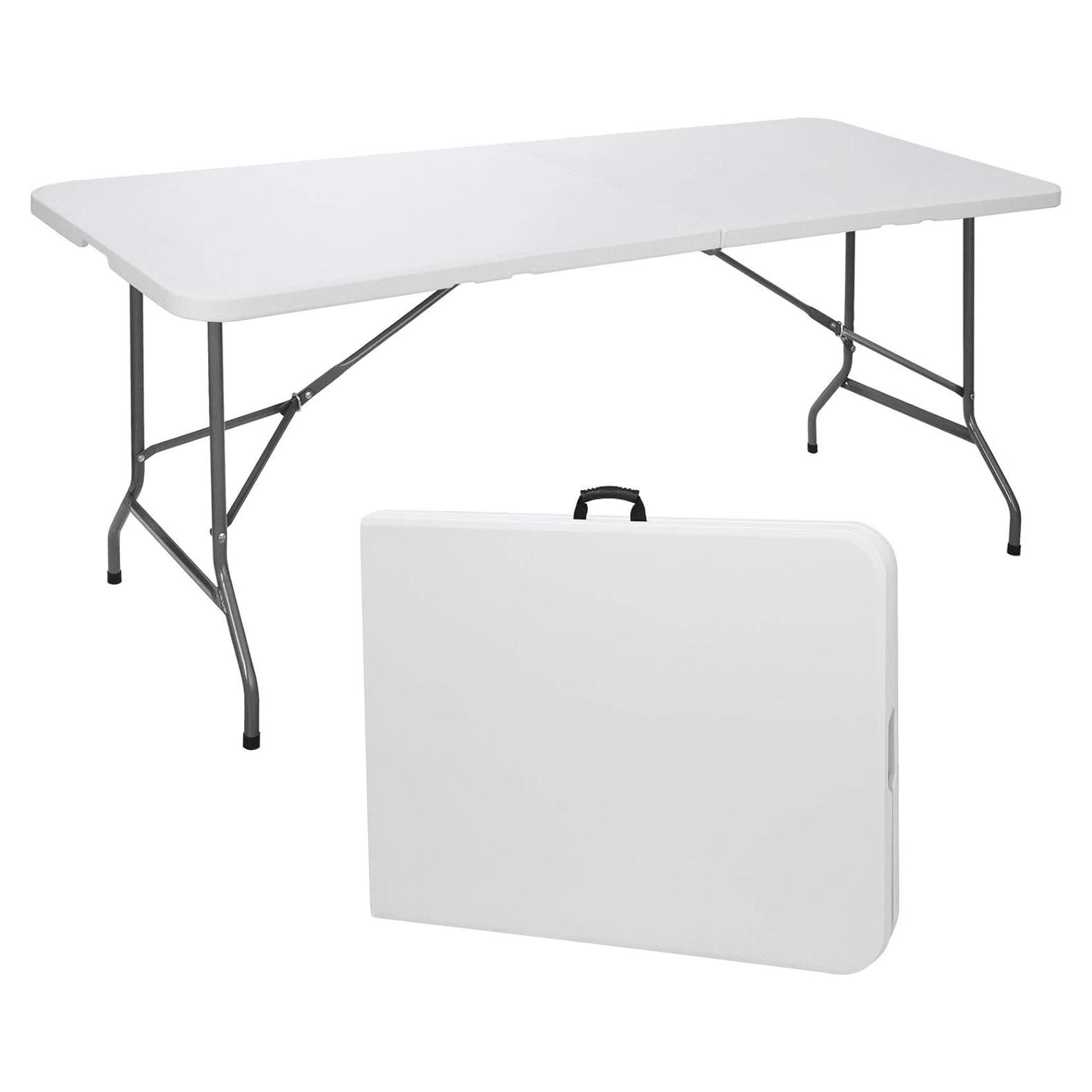 Mesa Plegable COLIBYOU 1.83m Plástica Blanca para 6 Personas