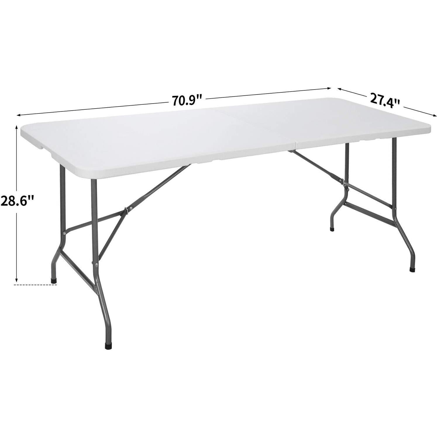 Mesa Plegable COLIBYOU 1.83m Plástica Blanca para 6 Personas