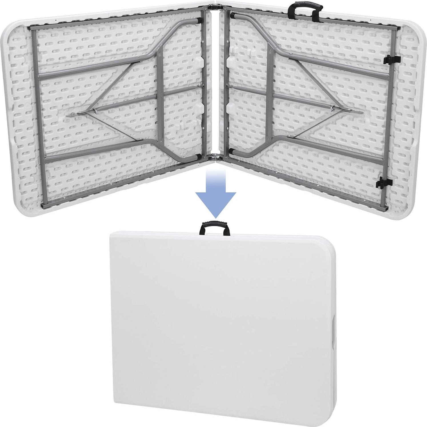 Mesa Plegable COLIBYOU 1.83m Plástica Blanca para 6 Personas