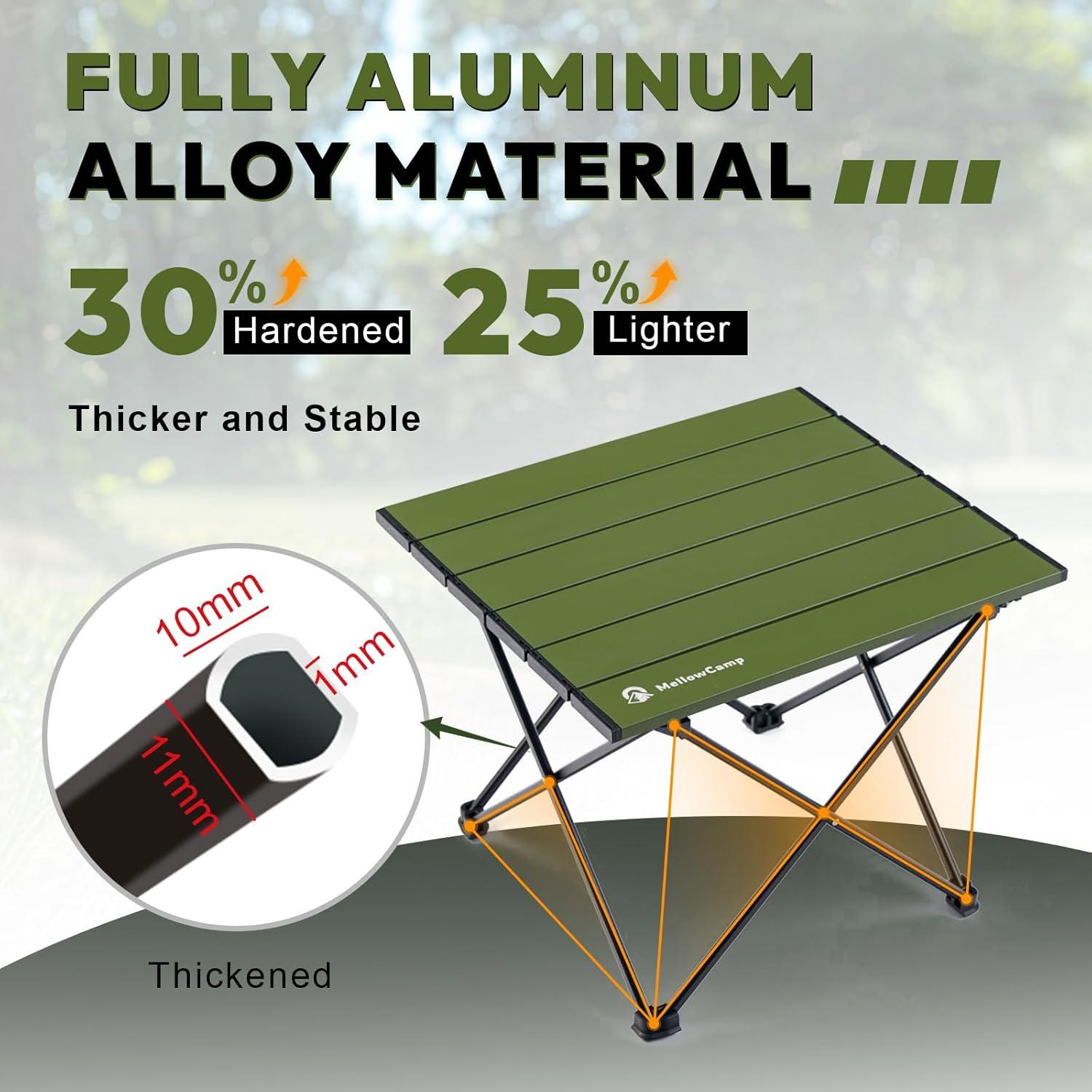 Mesa de Camping Plegable MellowCamp FT013 Verde 39.6x34.5cm