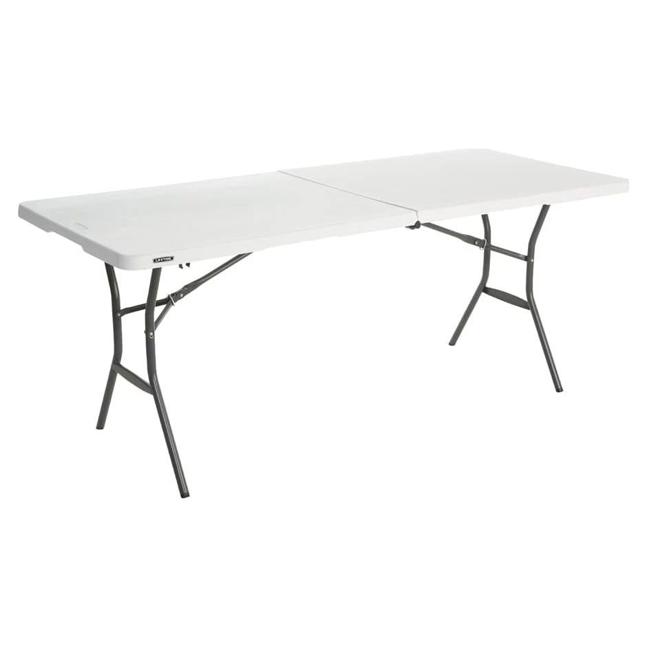 Mesa Plegable Esencial Lifetime 1.83 m Granito Blanco