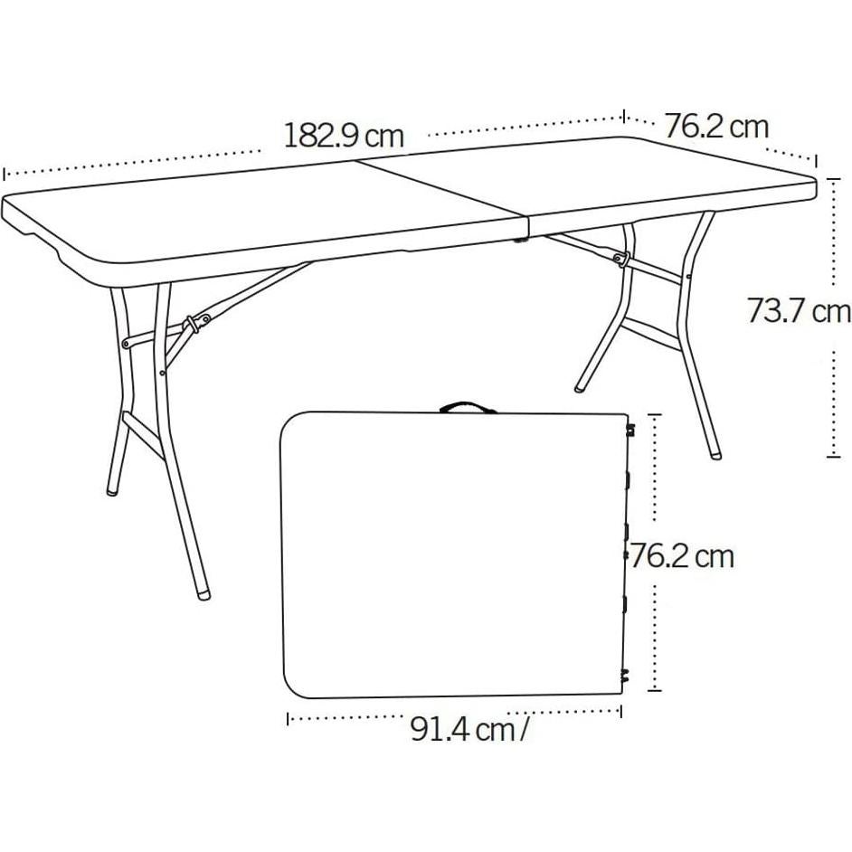 Mesa Plegable Esencial Lifetime 1.83 m Granito Blanco