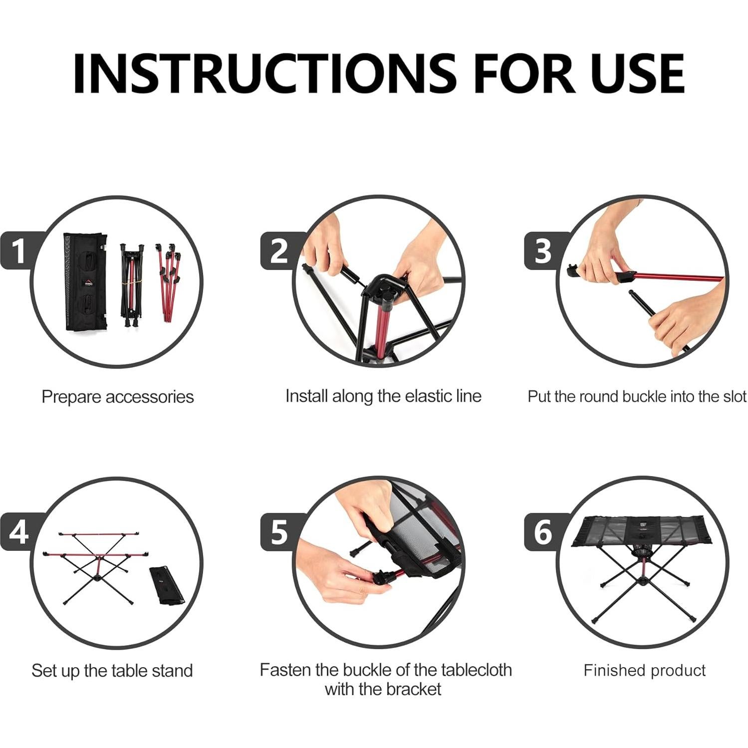 Mesa de Camping Plegable Widesea WSTB-201 Aluminio 60x40cm