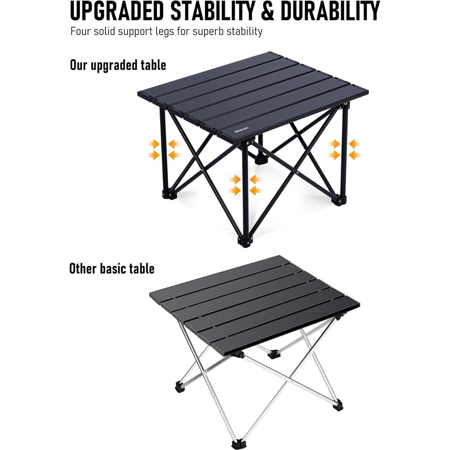 Mesa de Camping Plegable WildCall Alu.Table 1.09 kg Negra