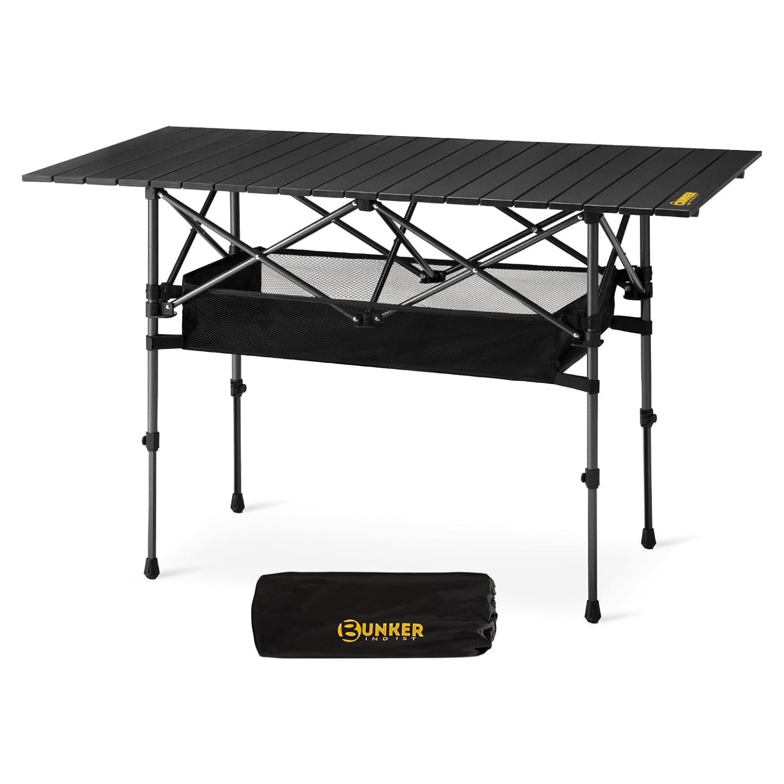 Mesa de Camping Plegable BUNKER INDUST 119 cm Aluminio Ajustable