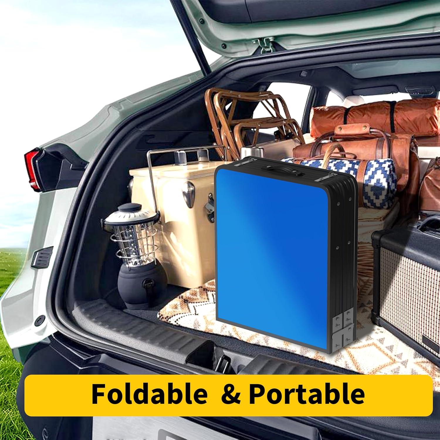 Mesa Plegable UNICOO 1.2m con 4 Sillas Ajustable Azul