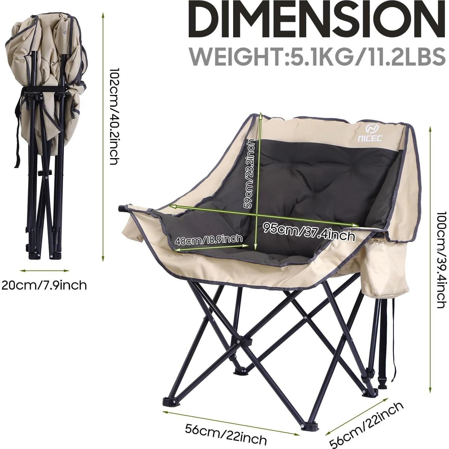 Mesa de Camping Plegable Nice C con 4 Mesas Laterales y Silla XL