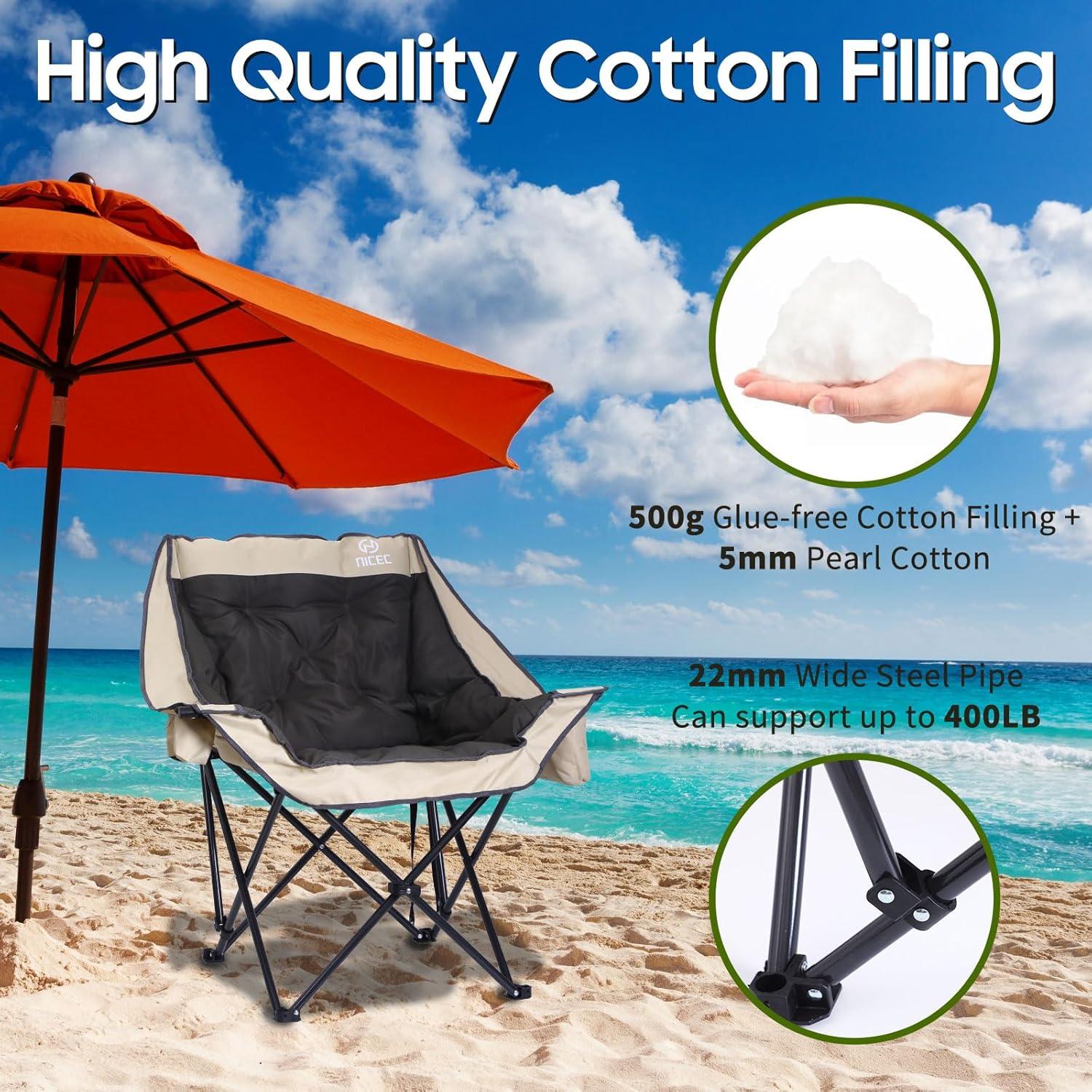 Mesa de Camping Plegable Nice C con 4 Mesas Laterales y Silla XL