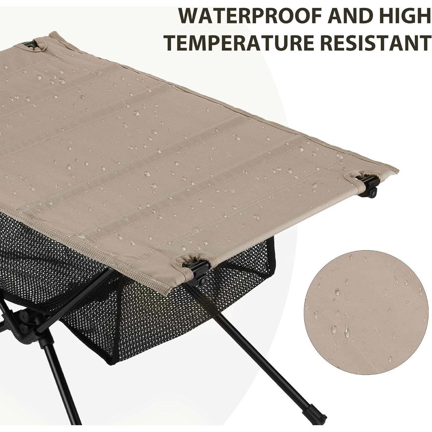 Mesa de Camping Plegable Drtenvd 60x40 cm Caqui con Almacenamiento