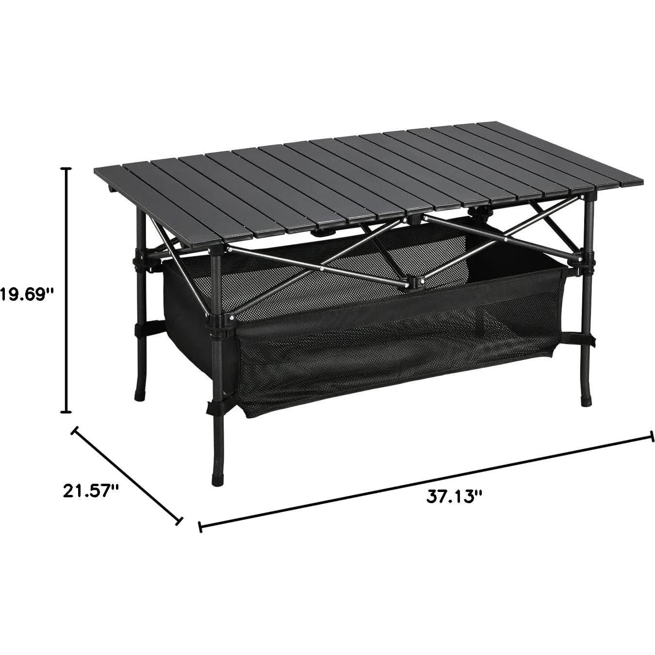 Mesa Plegable de Aluminio WUROMISE 94.3x54.8 cm para Camping