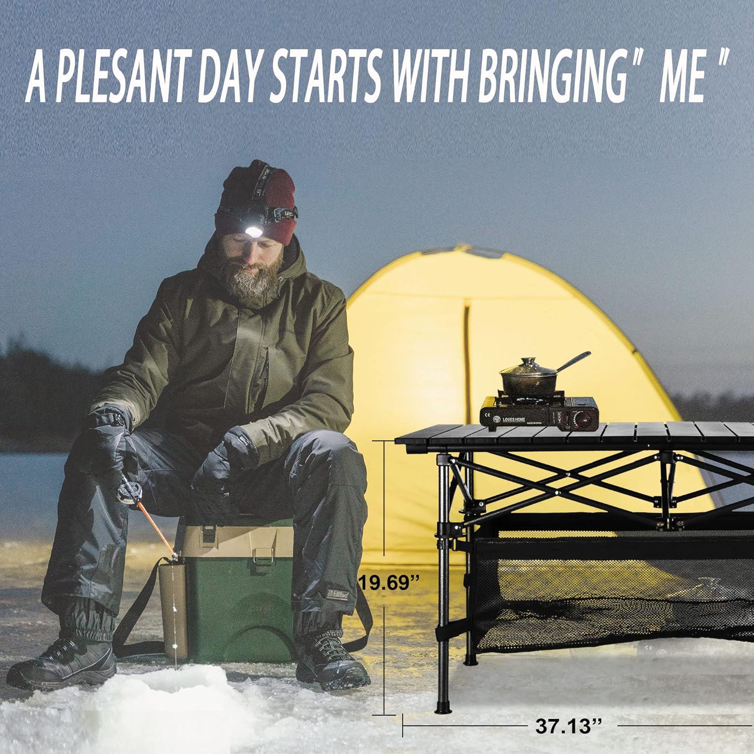 Mesa Plegable de Aluminio WUROMISE 94.3x54.8 cm para Camping