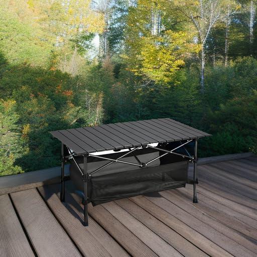Mesa Plegable de Aluminio WUROMISE 94.3x54.8 cm para Camping
