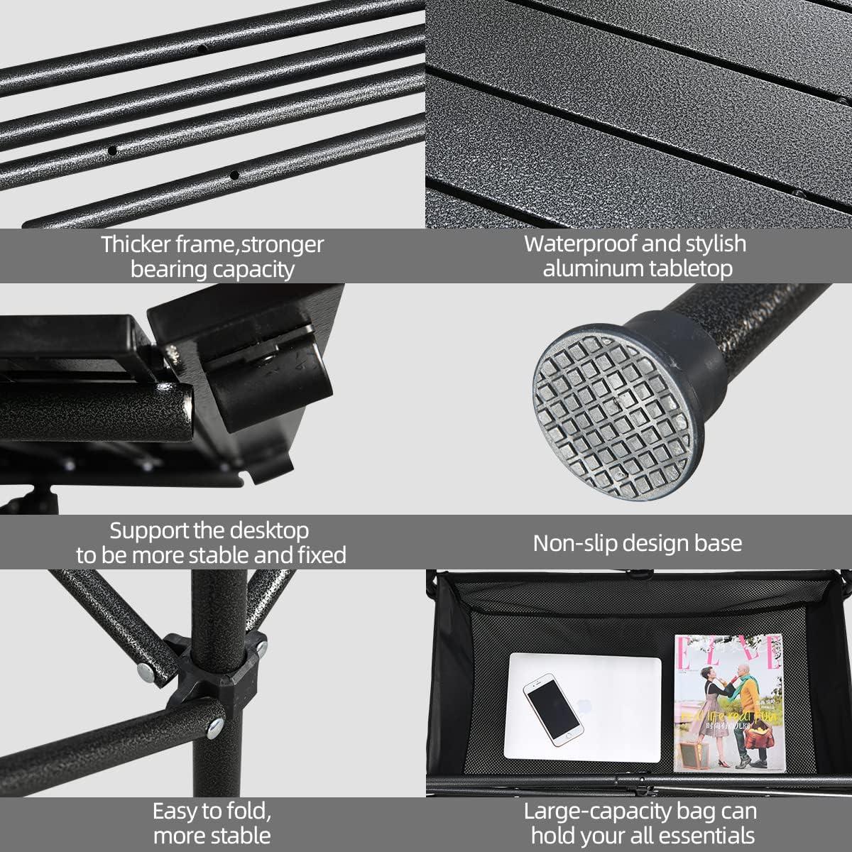 Mesa Plegable de Aluminio WUROMISE 94.3x54.8 cm para Camping