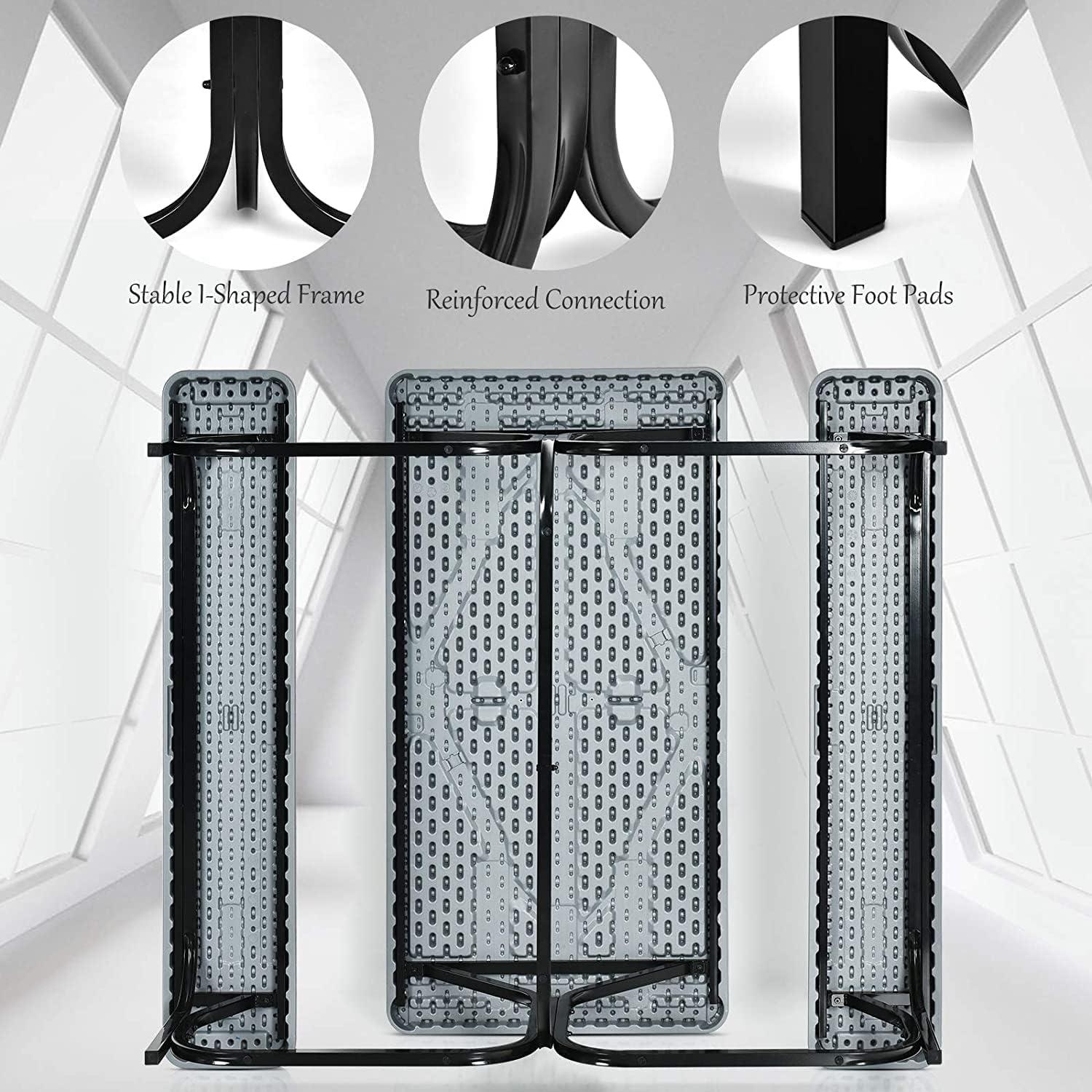 Conjunto de Mesa y Banco de Picnic Hysache, Acero y HDPE, Gris