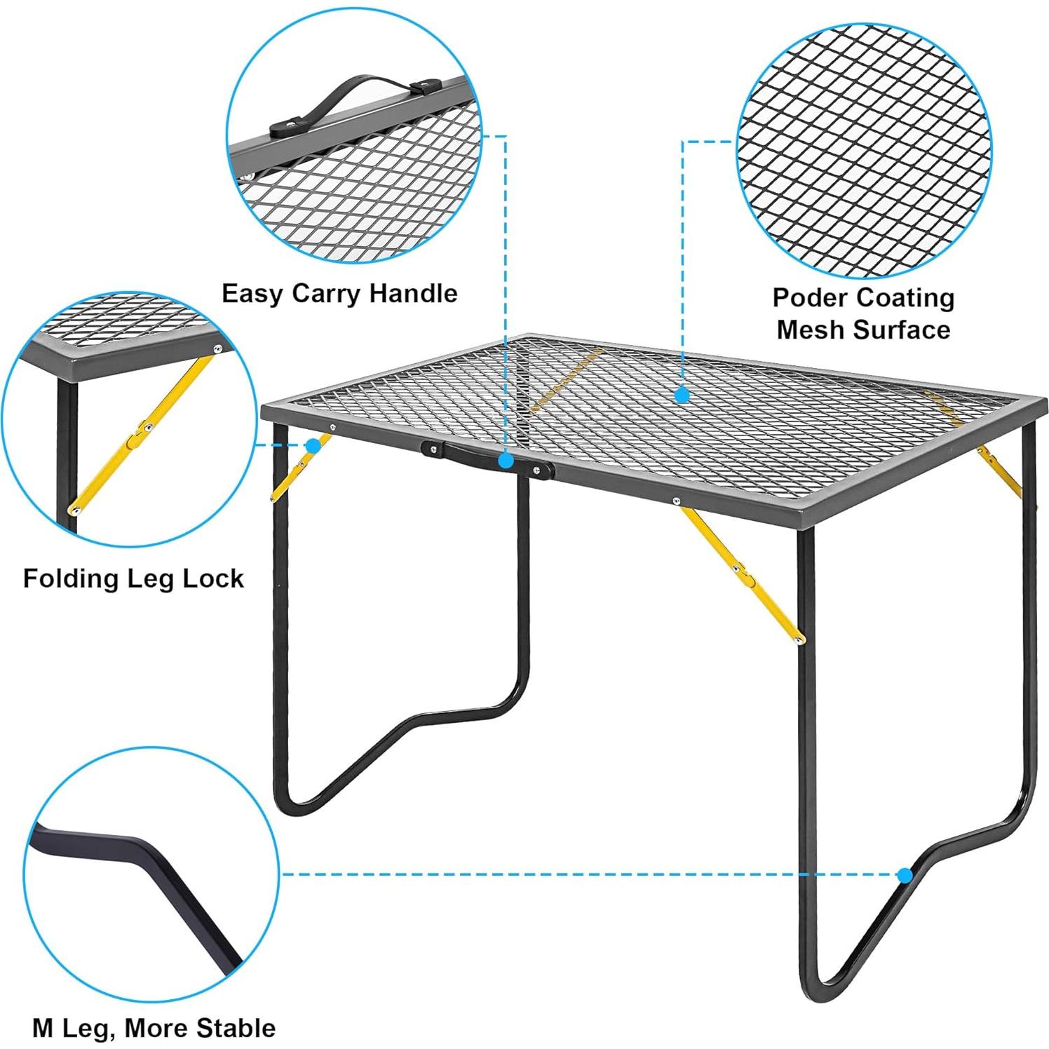 Mesa de Parrilla Plegable BHLOR 90.2x50 cm para Camping