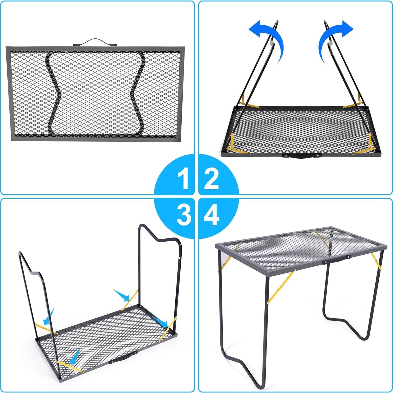 Mesa de Parrilla Plegable BHLOR 90.2x50 cm para Camping