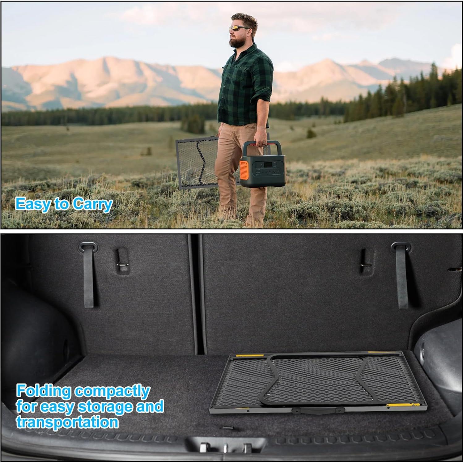 Mesa de Parrilla Plegable BHLOR 90.2x50 cm para Camping