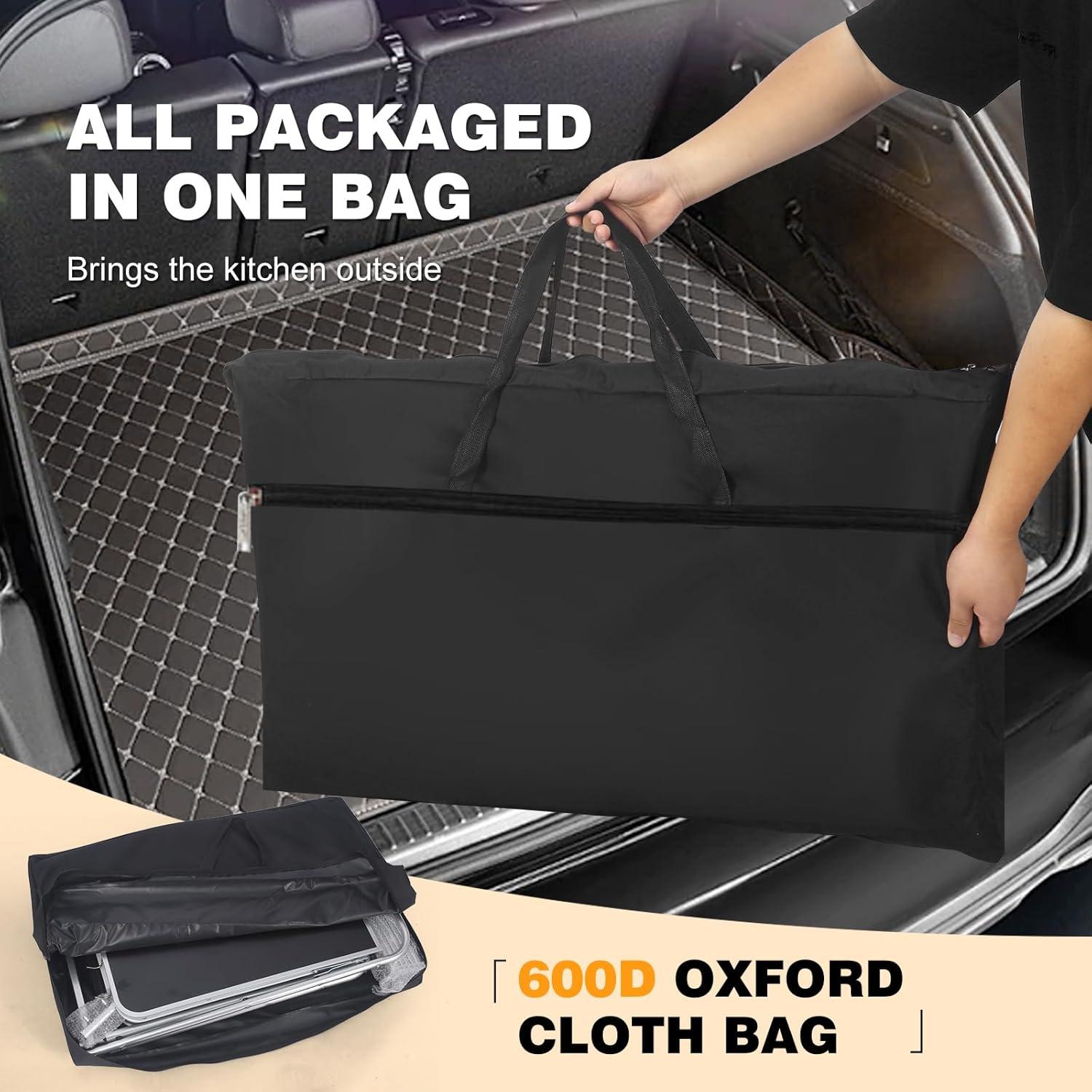 Mesa de Cocina Plegable Pnbfhn con 3 Armarios y Pantalla Viento