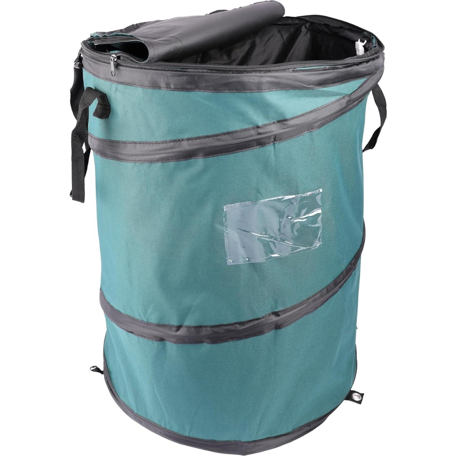 Paquete de Camping KingCamp Mesa Plegable Bambú y Bote Basura
