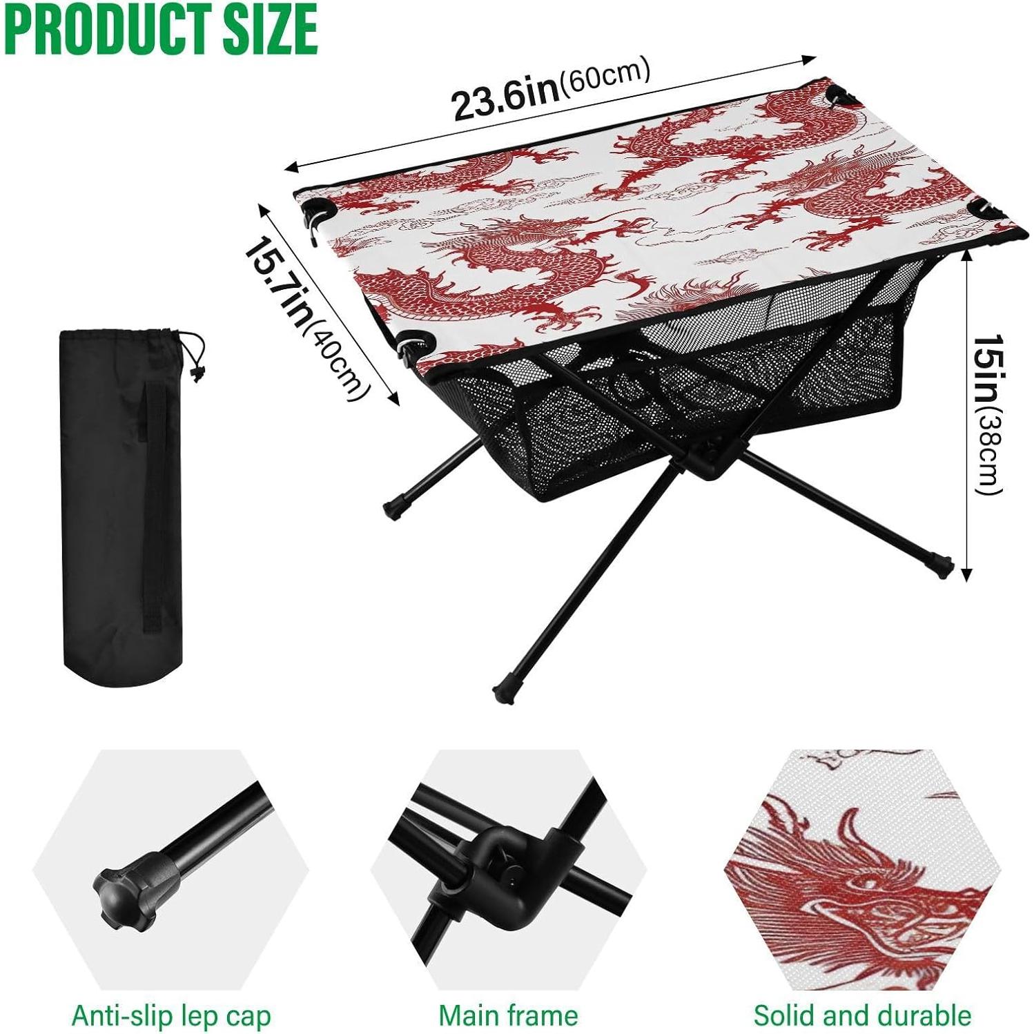 Mesa de Camping Plegable Msyxl 60x40cm, Ligera y Compacta