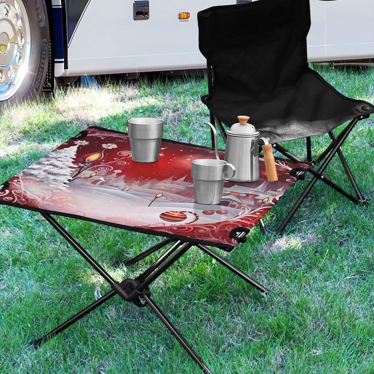 Mesa de Camping Plegable GOODOLD 60x40cm, Ligera y Portátil