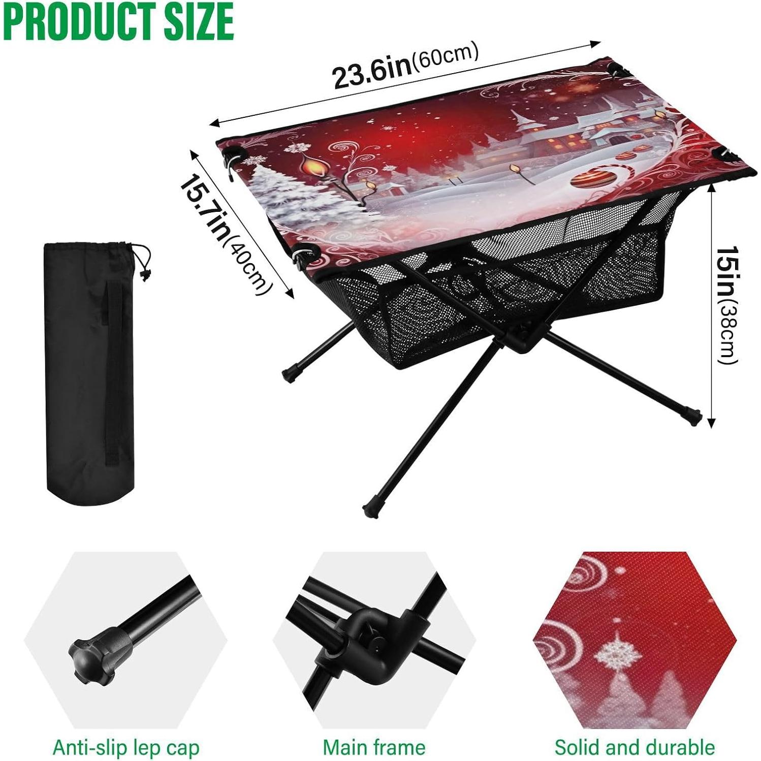 Mesa de Camping Plegable GOODOLD 60x40cm, Ligera y Portátil