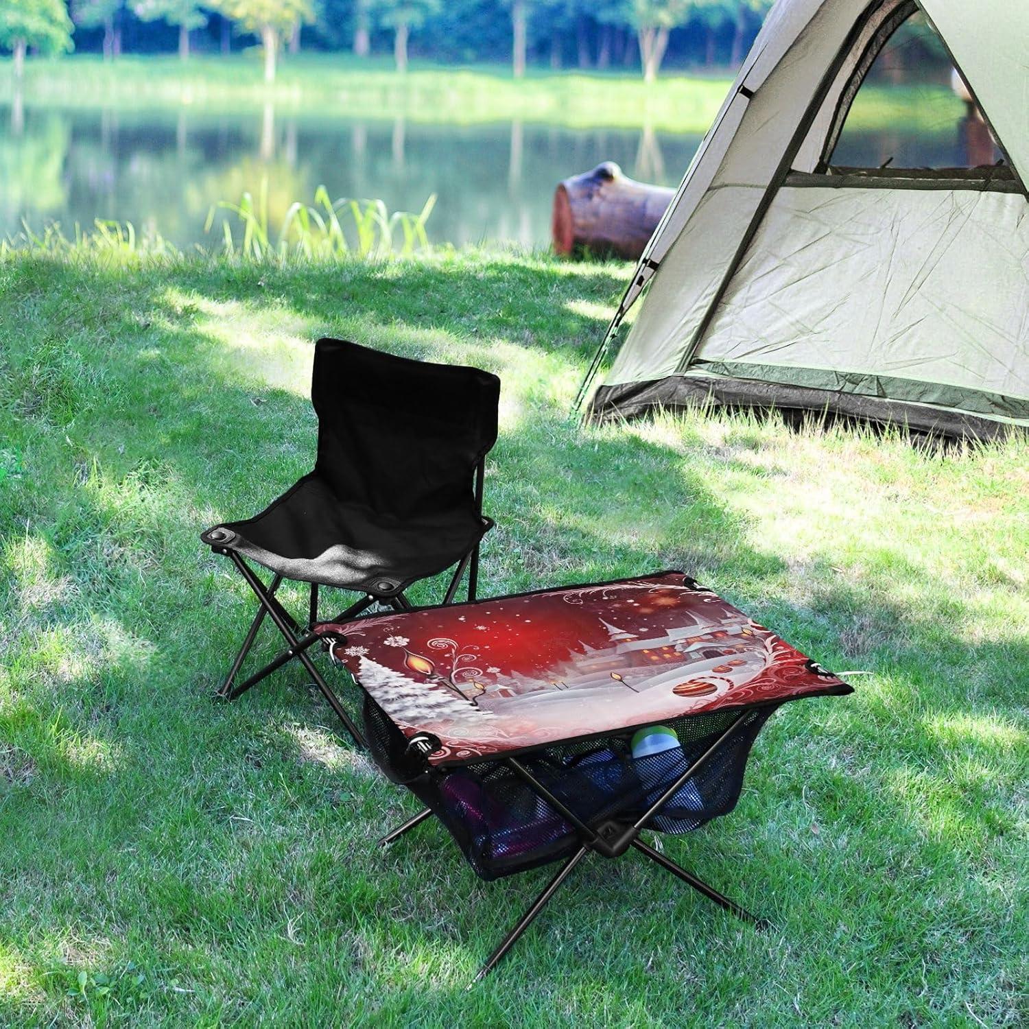 Mesa de Camping Plegable GOODOLD 60x40cm, Ligera y Portátil