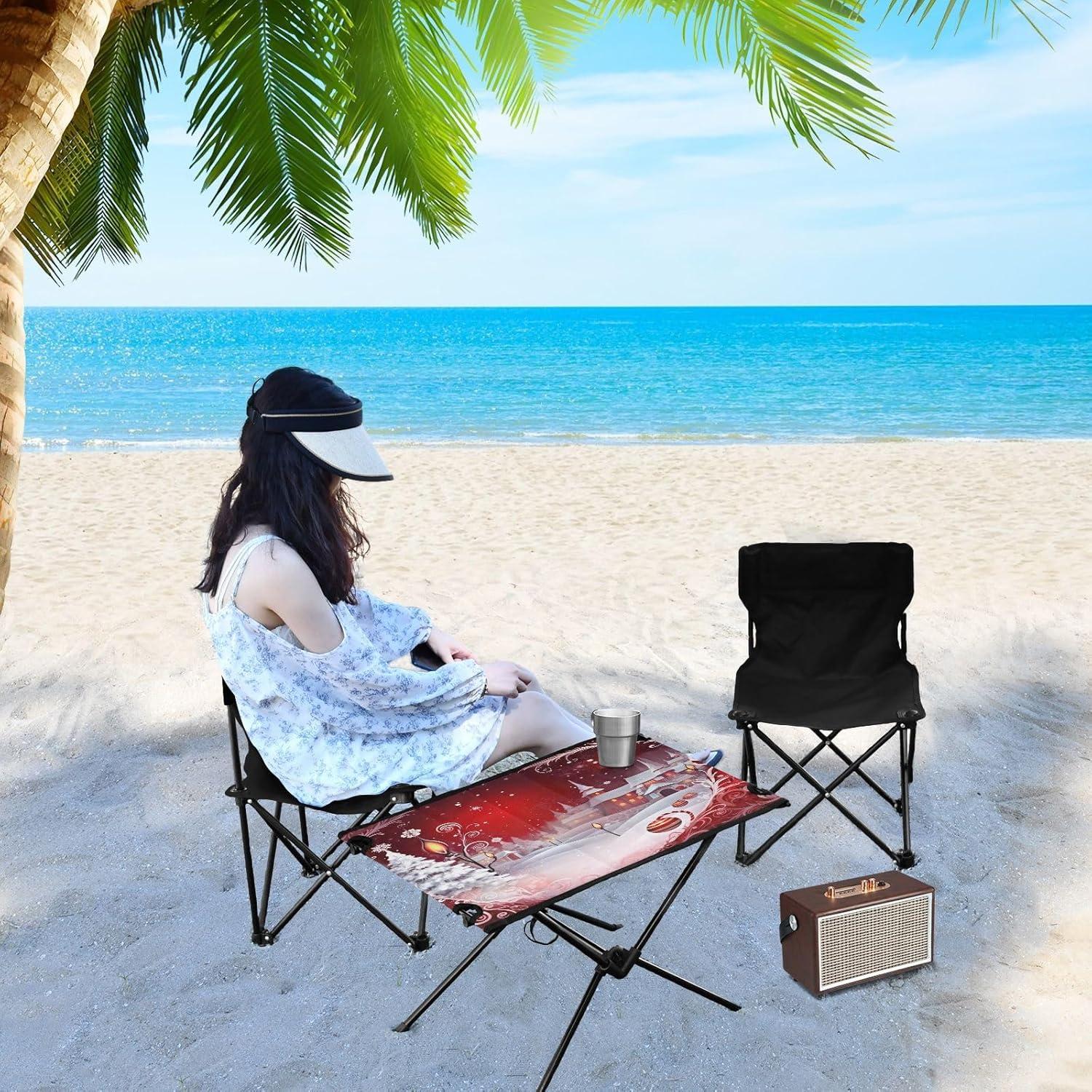 Mesa de Camping Plegable GOODOLD 60x40cm, Ligera y Portátil