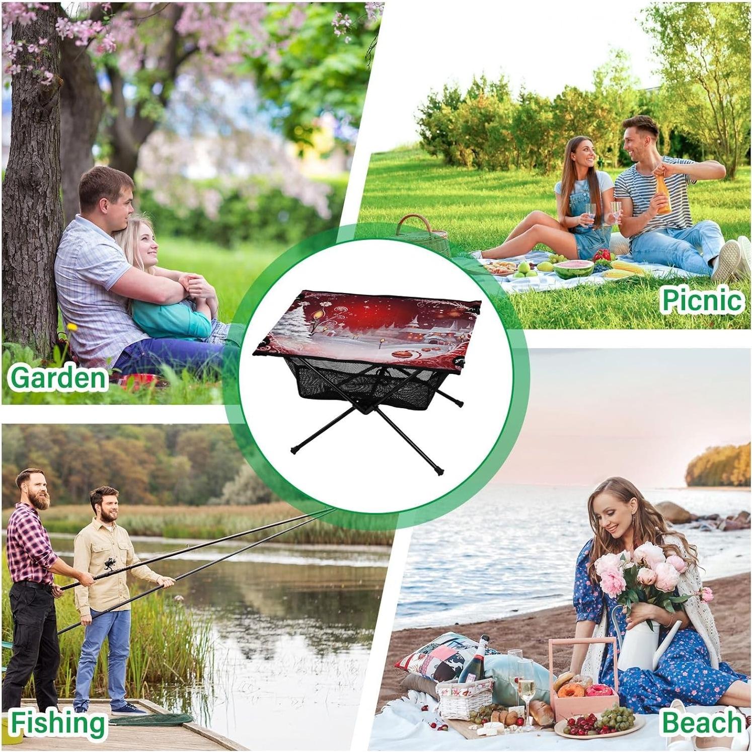 Mesa de Camping Plegable GOODOLD 60x40cm, Ligera y Portátil