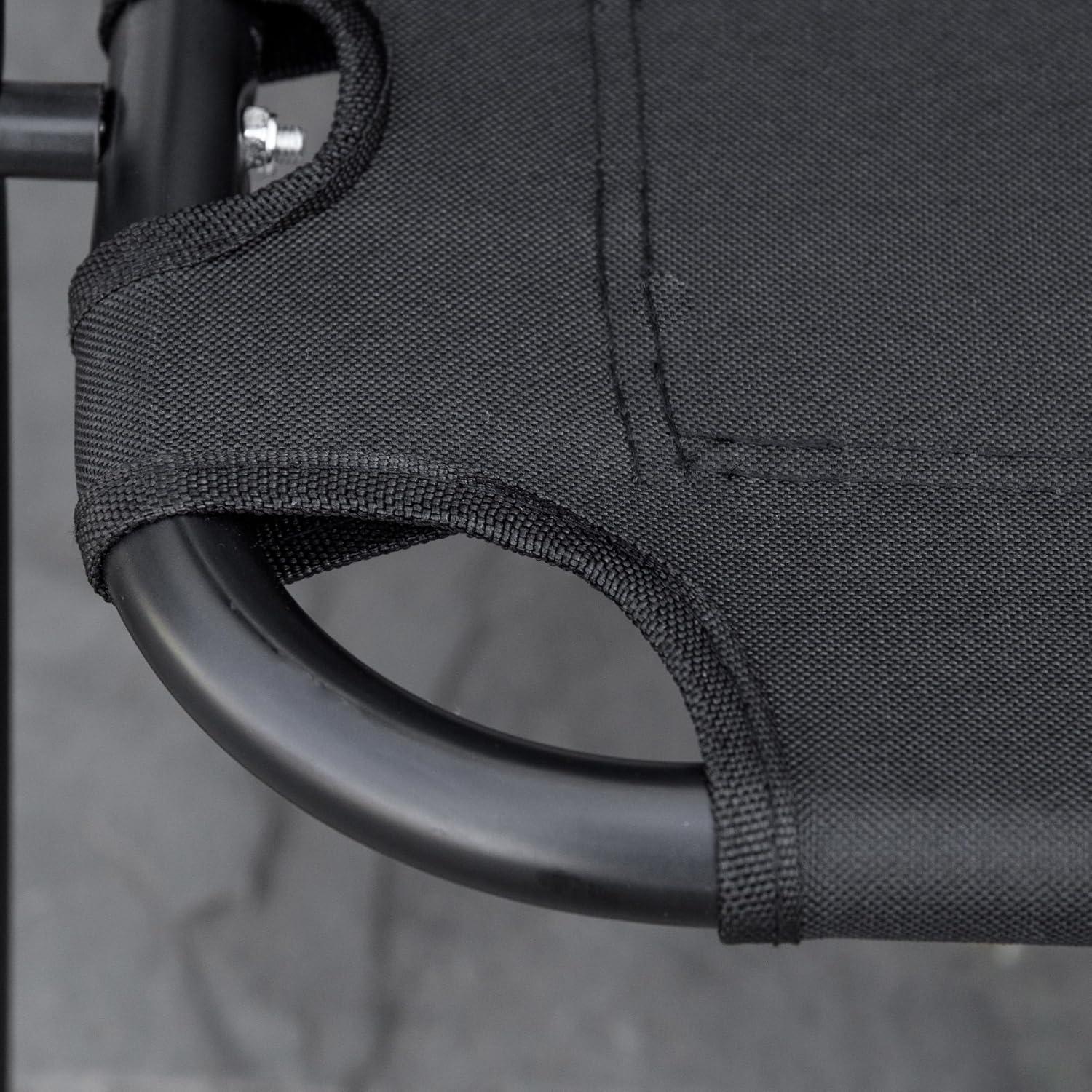 Silla de Camping Plegable Doble Outsunny, Loveseat Negro para 2 Adultos