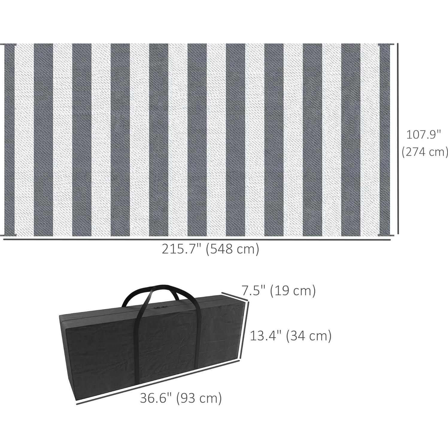 Alfombra Exterior Reversible Outsunny 2.74x5.49m Impermeable