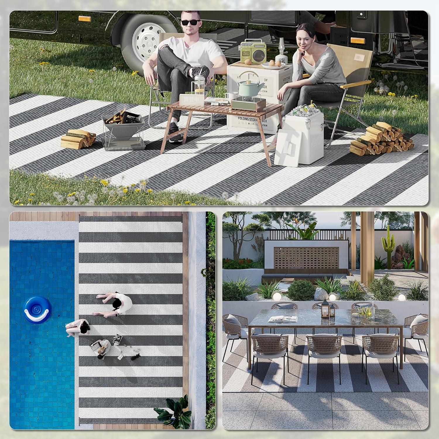 Alfombra Exterior Reversible Outsunny 2.74x5.49m Impermeable