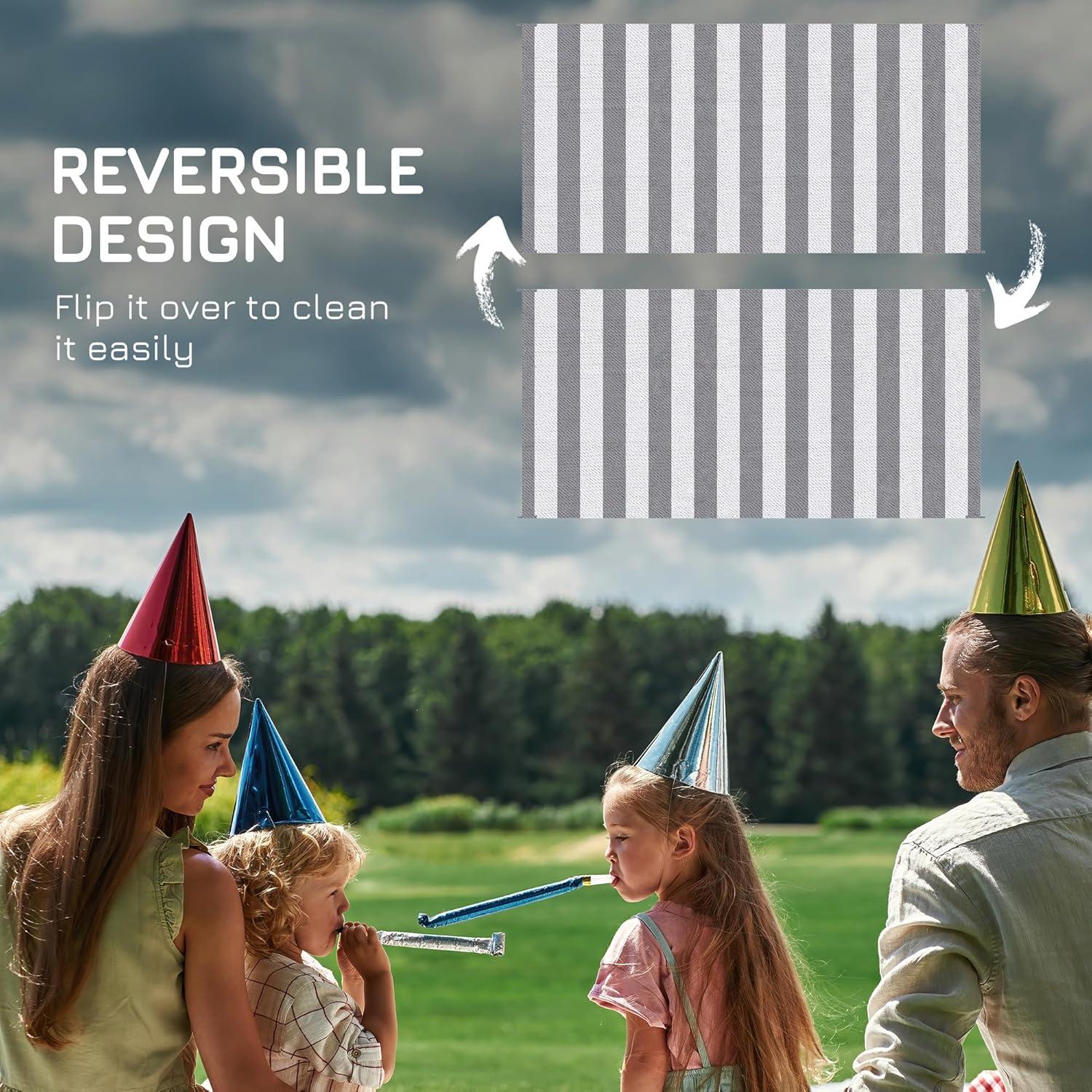 Alfombra Exterior Reversible Outsunny 2.74x5.49m Impermeable