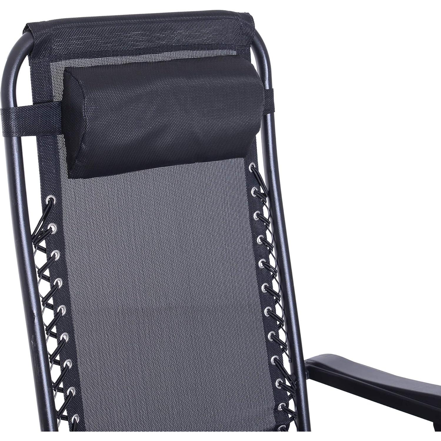 Silla Mecedora Reclinable Plegable Outsunny - Gravedad Cero, Negro