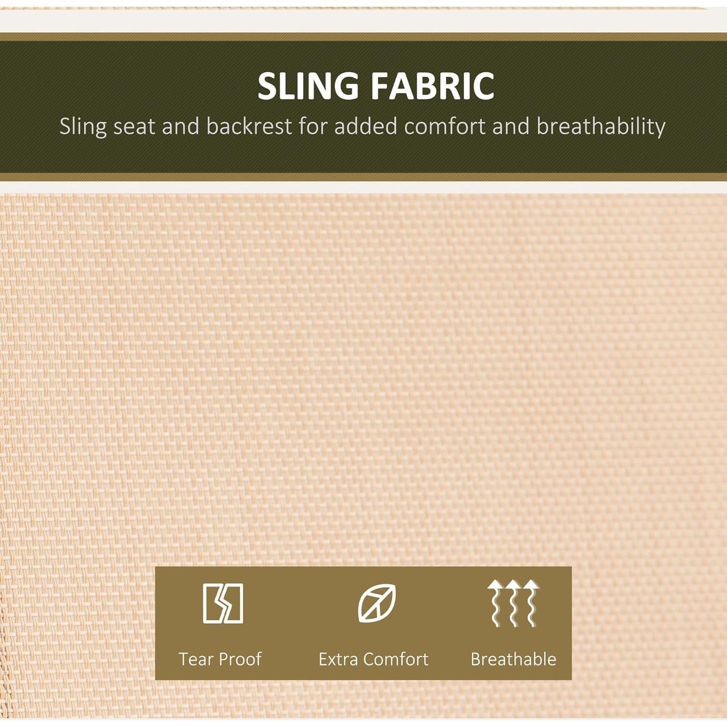 Columpio de Patio Outsunny para 2 Personas con Toldito Beige