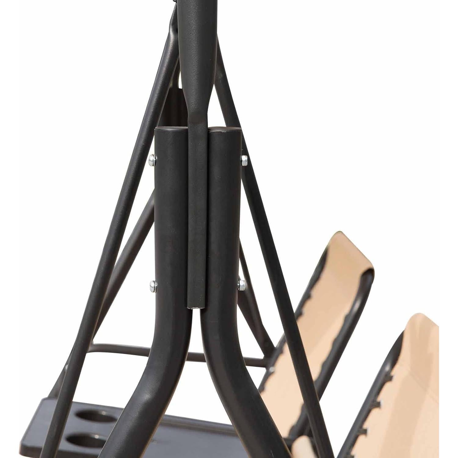 Columpio de Patio Outsunny para 2 Personas con Toldito Beige