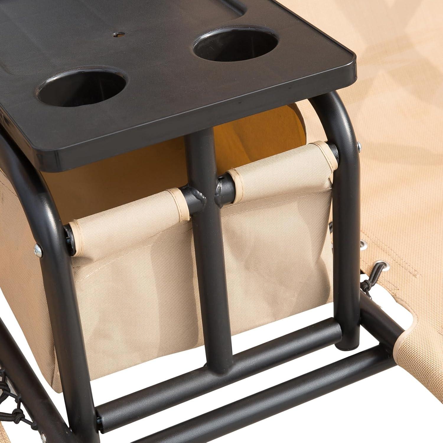 Columpio de Patio Outsunny para 2 Personas con Toldito Beige