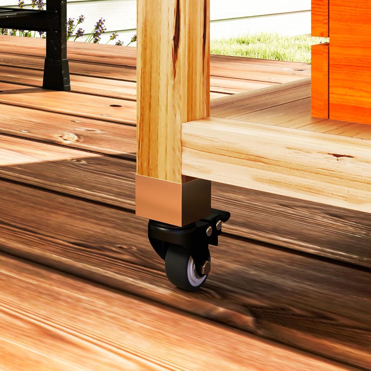 Carrito de Parrilla Outsunny Madera Natural con Acero Inoxidable