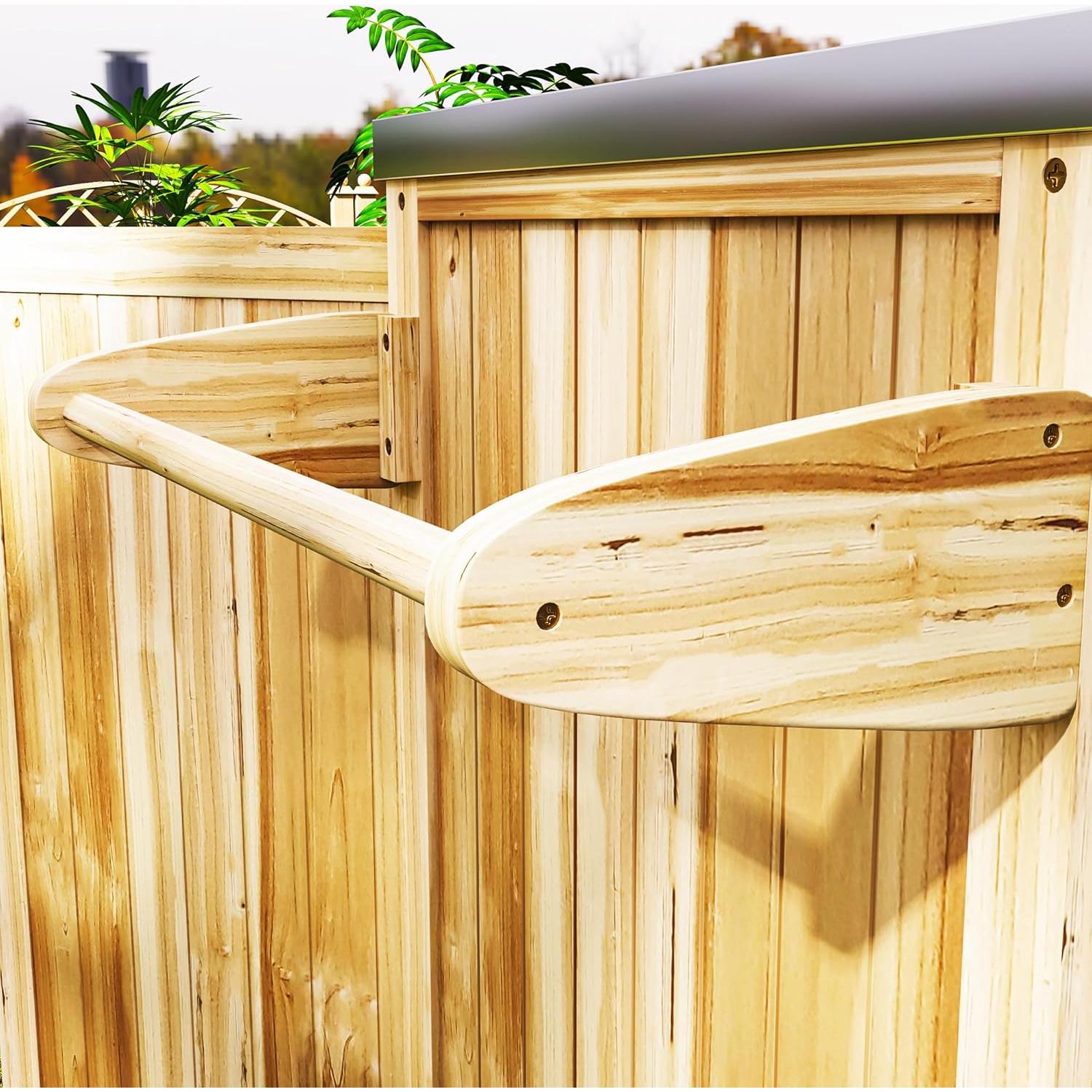 Carrito de Parrilla Outsunny Madera Natural con Acero Inoxidable