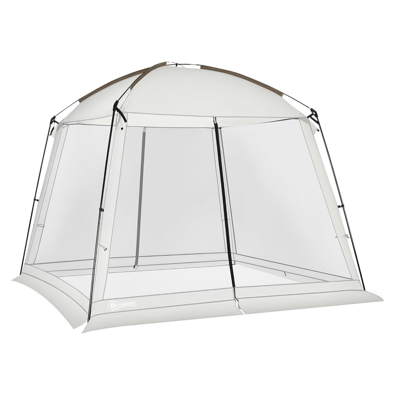Carpa de Pantalla Outsunny 10x10 ft UV50+ para 6-8 Personas